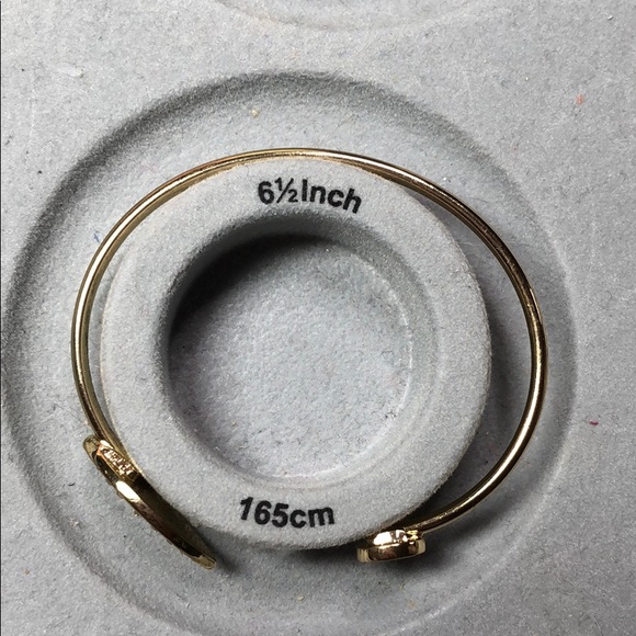 🧿 Gold Crystal Evil Eye Bangle Cuff Bracelet - Picture 7 of 7